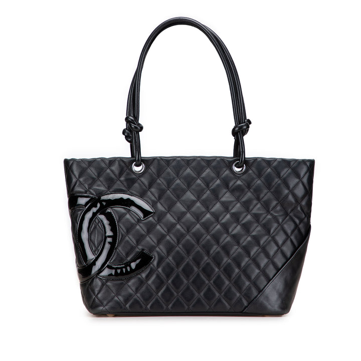 Chanel Large Cuir d’agneau Cambon Ligne Cabas Noir