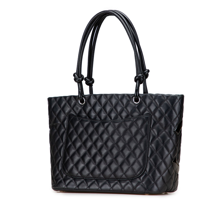 Chanel Large Cuir d’agneau Cambon Ligne Cabas Noir