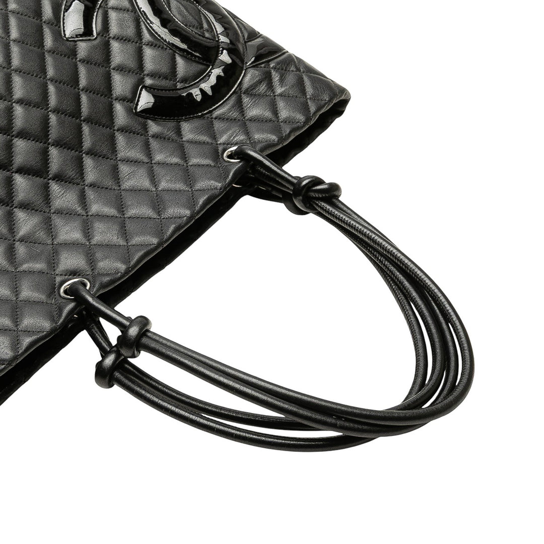 Chanel Large Cuir d’agneau Cambon Ligne Cabas Noir