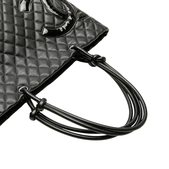 Chanel Large Cuir d’agneau Cambon Ligne Cabas Noir