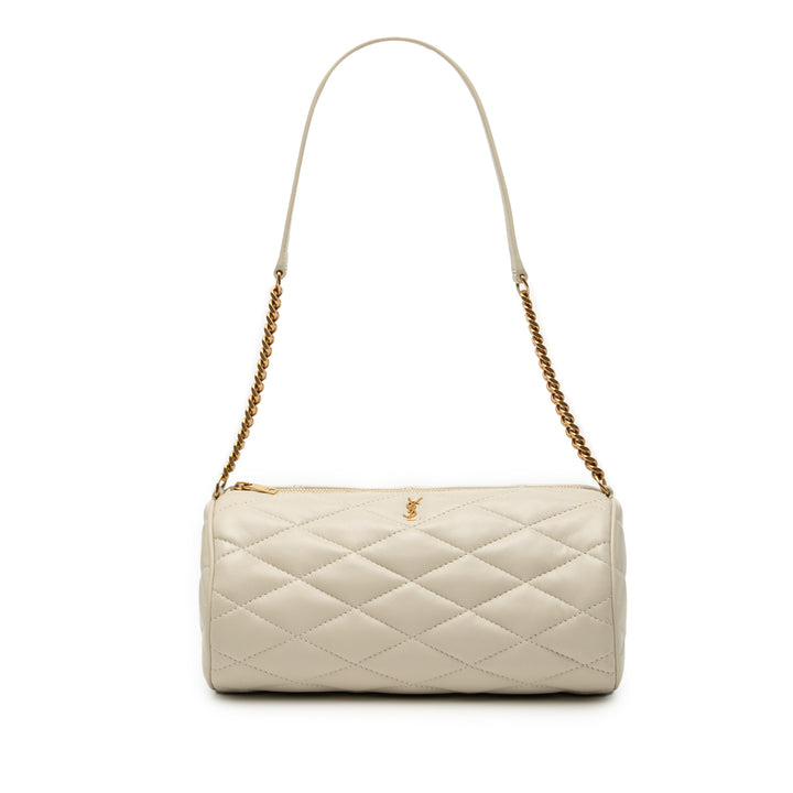 Saint Laurent Small Quilted Cuir d’agneau Sade Tube Bag Blanc