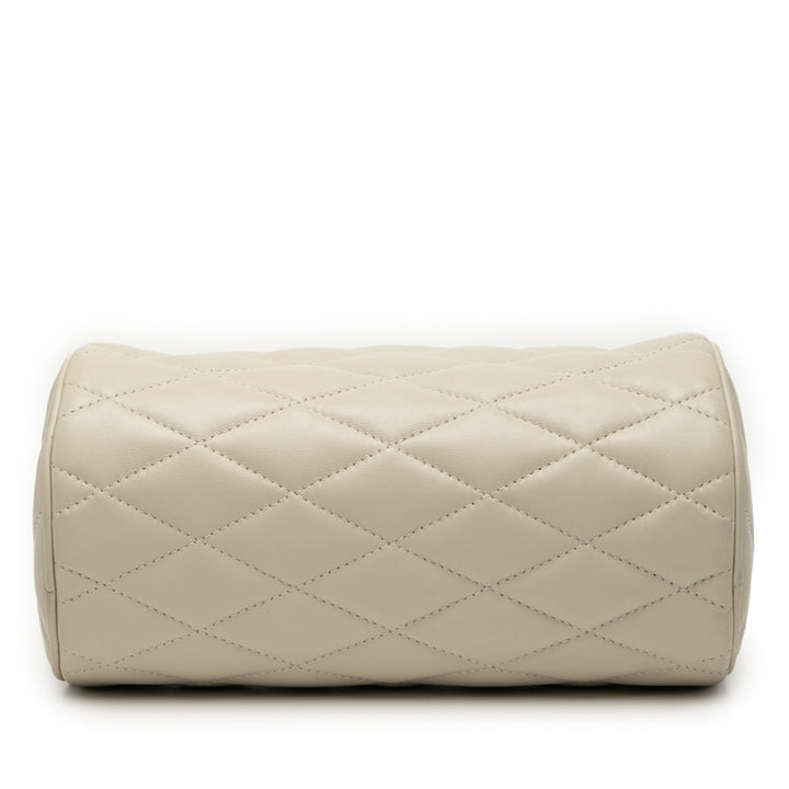 Saint Laurent Small Quilted Cuir d’agneau Sade Tube Bag Blanc