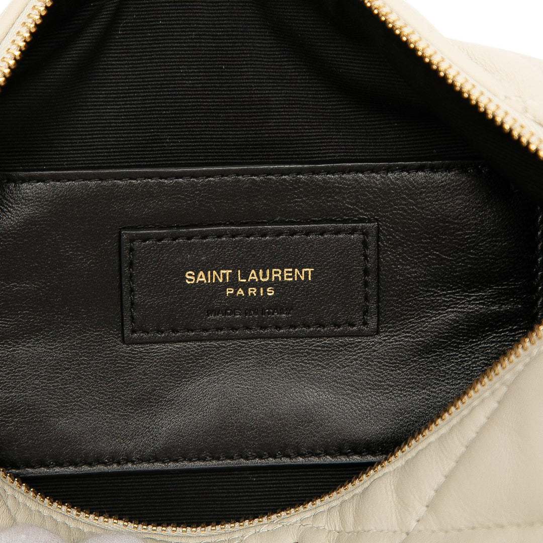 Saint Laurent Small Quilted Cuir d’agneau Sade Tube Bag Blanc