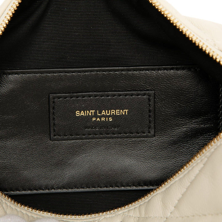 Saint Laurent Small Quilted Cuir d’agneau Sade Tube Bag Blanc