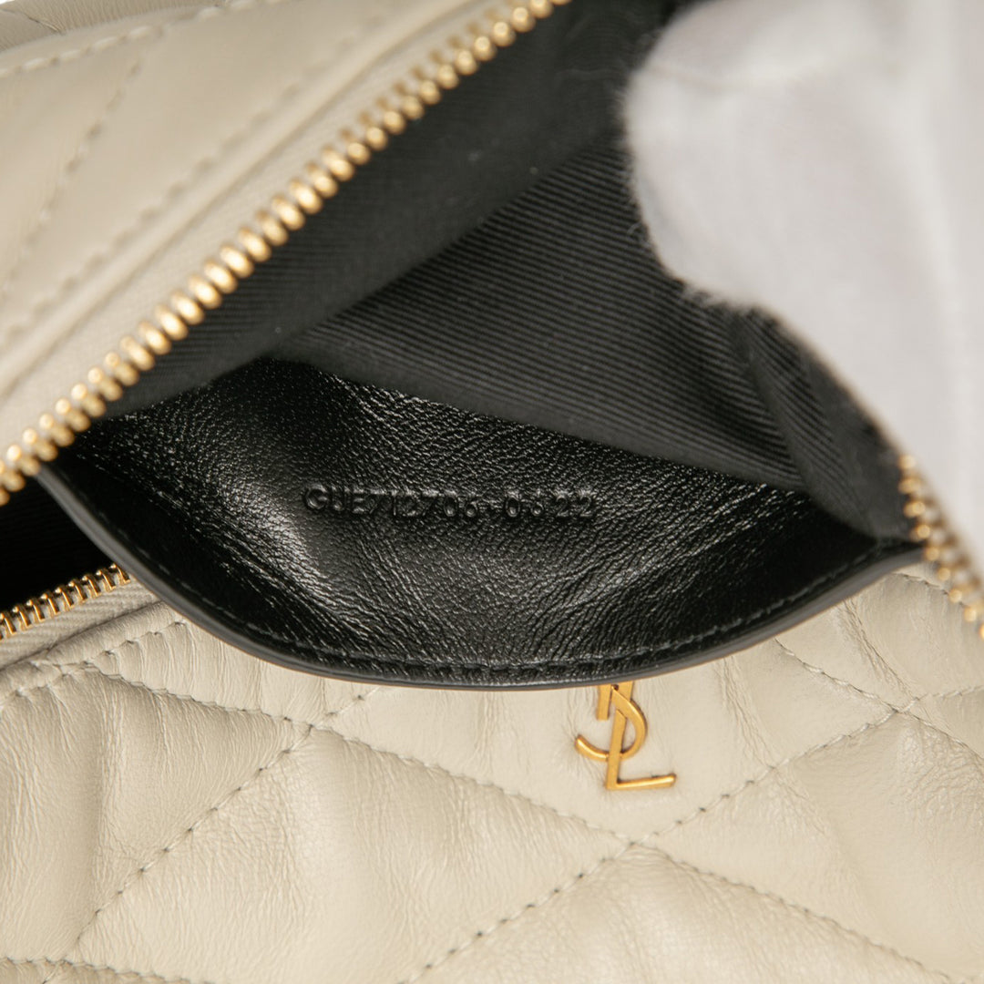 Saint Laurent Small Quilted Cuir d’agneau Sade Tube Bag Blanc