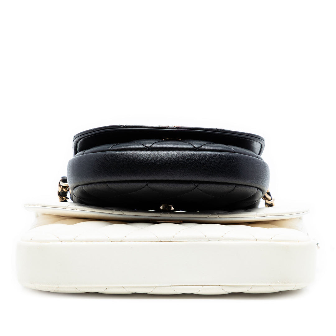 Chanel CC Matelassé Cuir d’agneau Side Packs à rabat