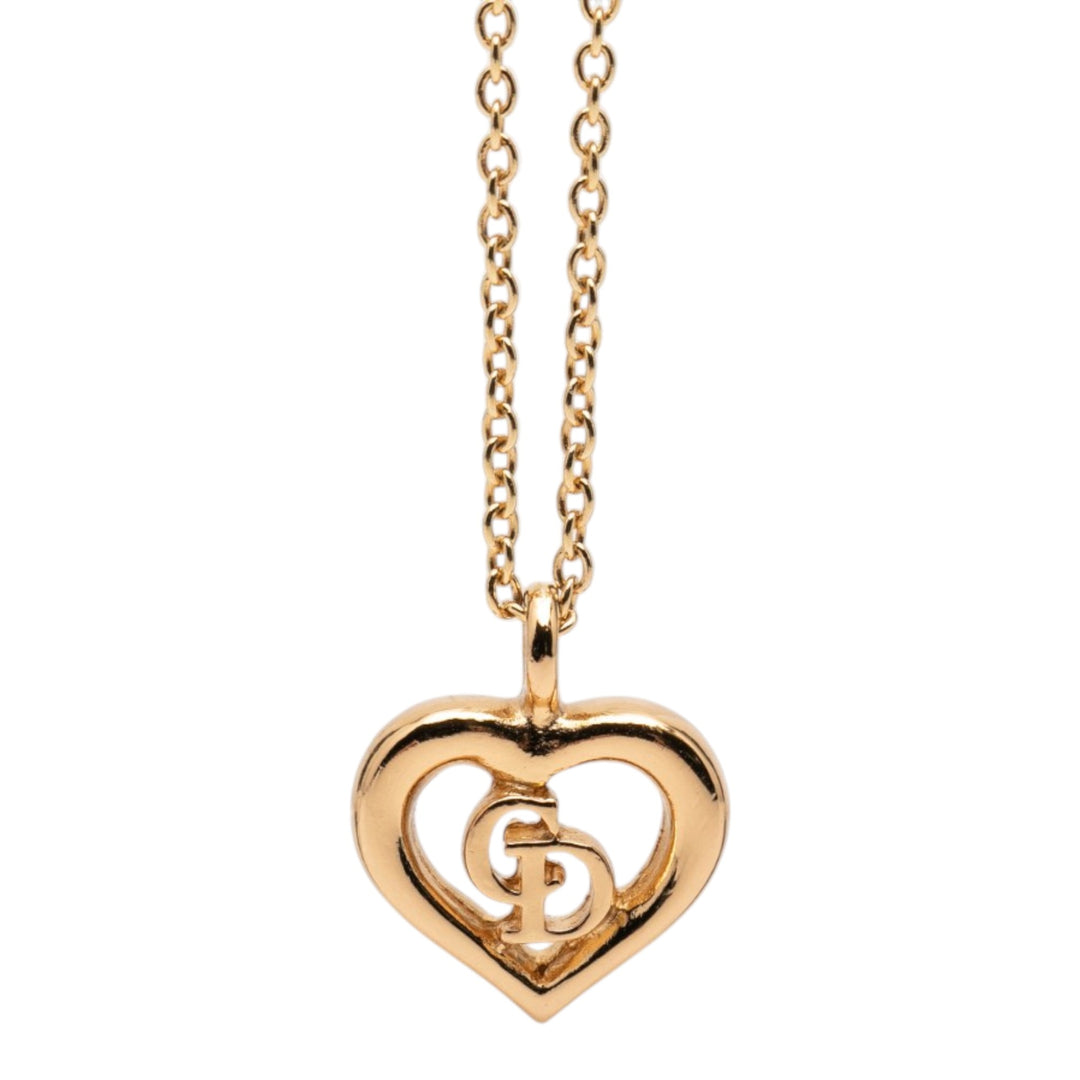 Dior plaqué CD Logo Heart Pendant Collier