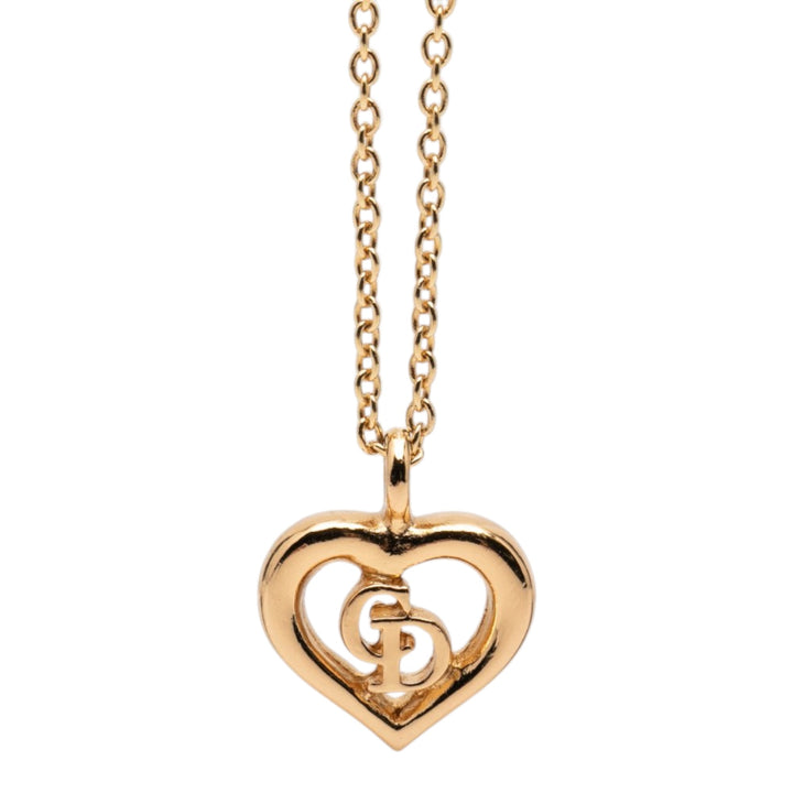 Dior plaqué CD Logo Heart Pendant Collier
