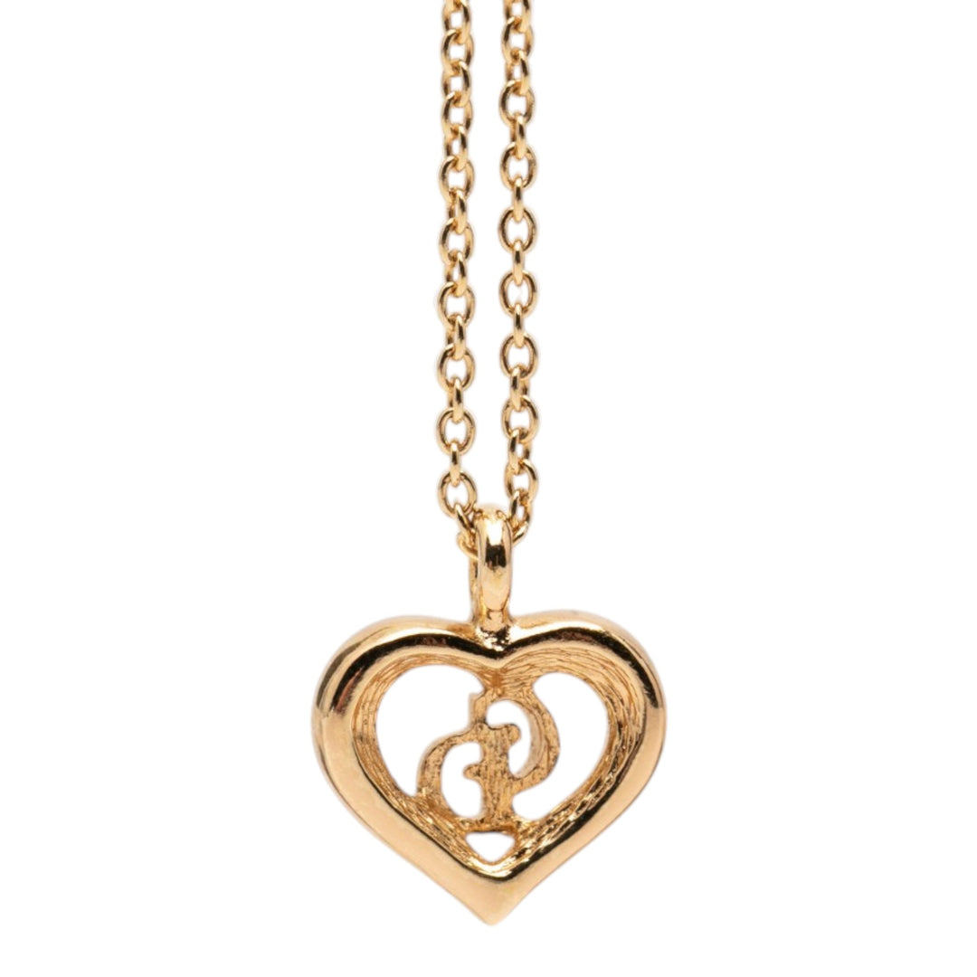 Dior plaqué CD Logo Heart Pendant Collier