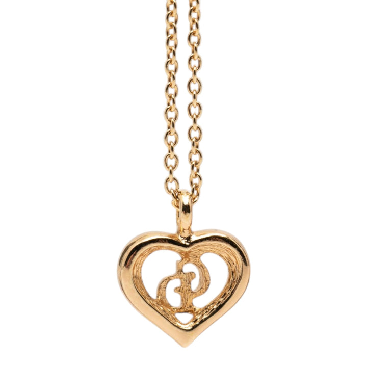 Dior plaqué CD Logo Heart Pendant Collier