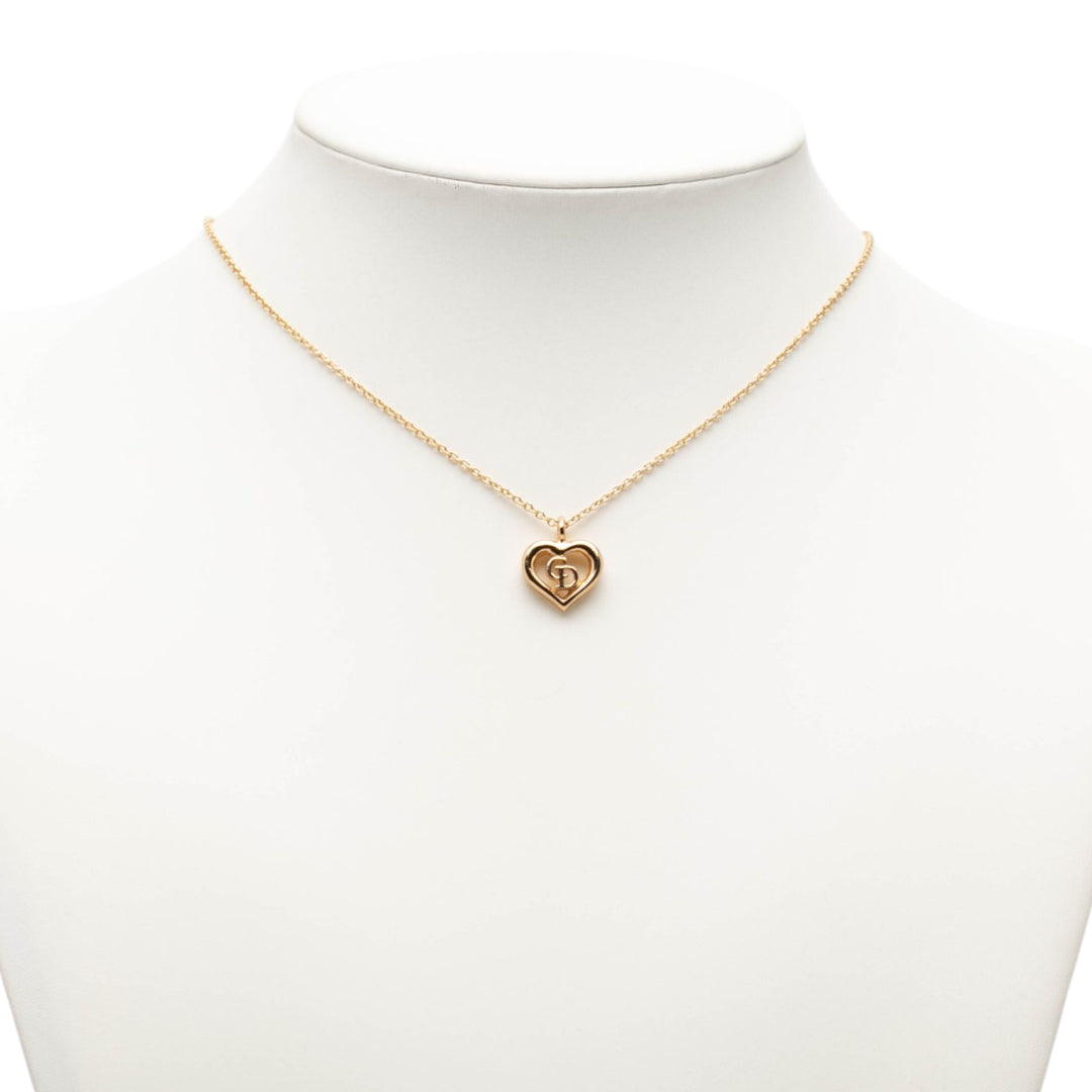 Dior plaqué CD Logo Heart Pendant Collier