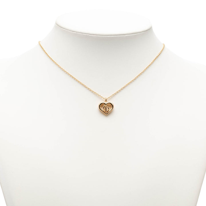 Dior plaqué CD Logo Heart Pendant Collier