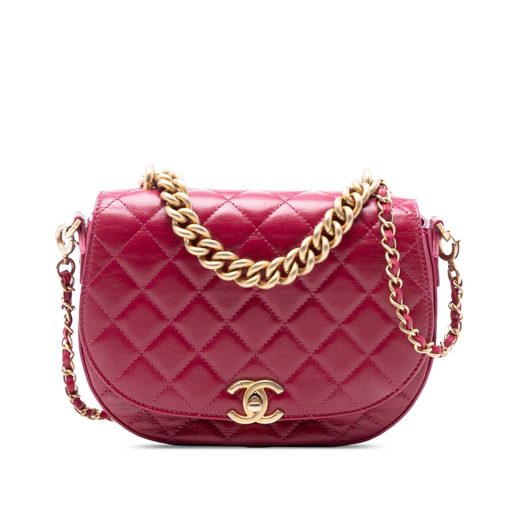 Chanel CC Matelassé brillant Cuir de veau Simple rabat