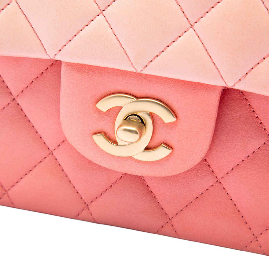 Classic Ombre Double rabat Moyen Cuir d'agneau Rose