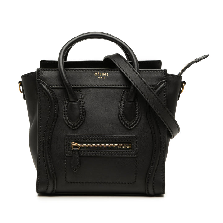 Luggage Cabas Nano Cuir de veau lisse Noir