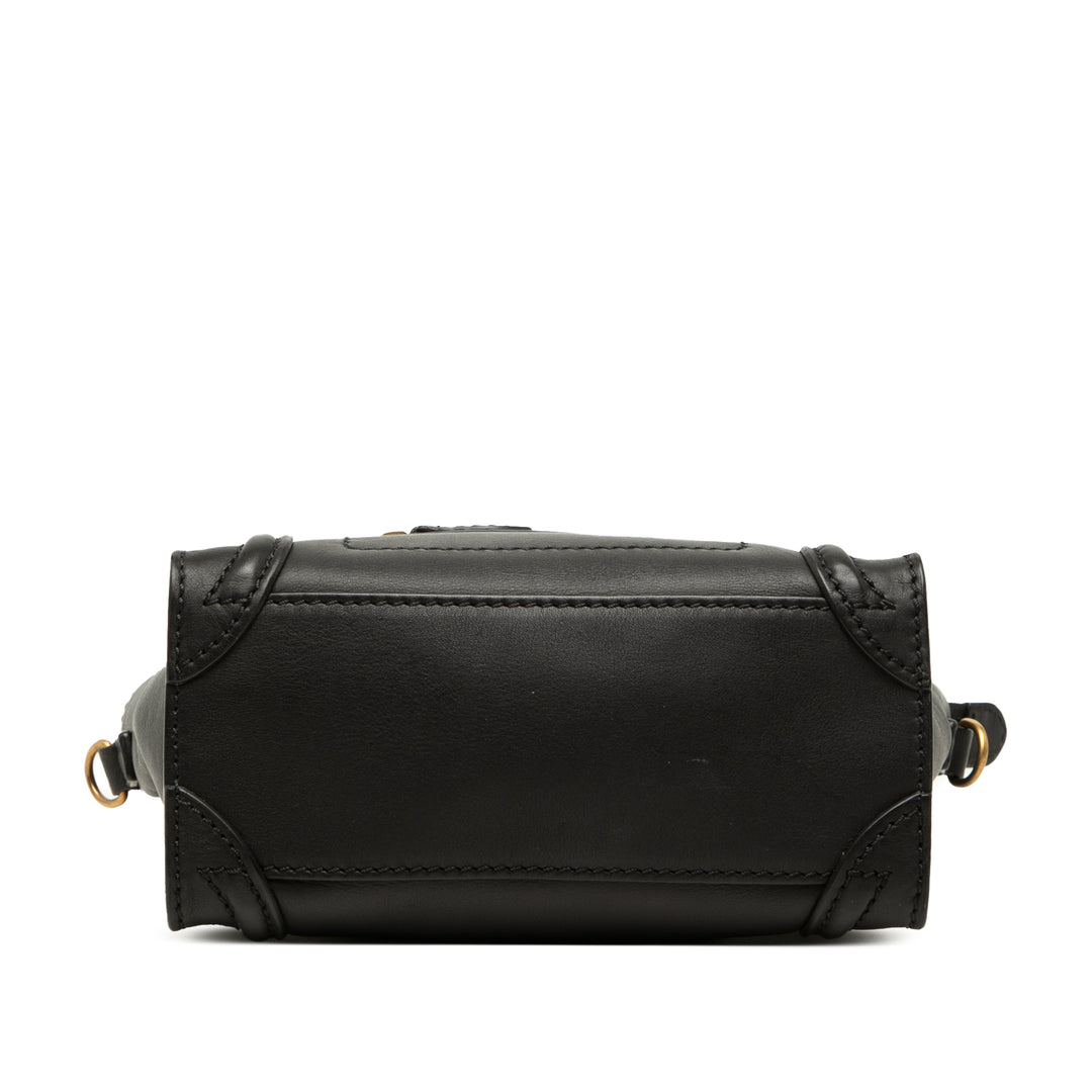 Luggage Cabas Nano Cuir de veau lisse Noir