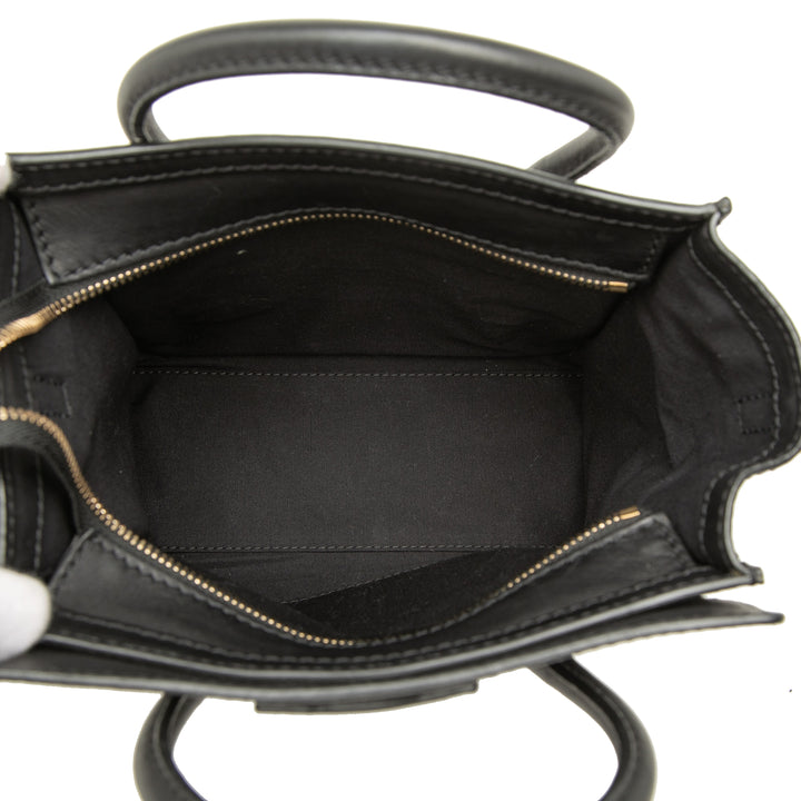 Luggage Cabas Nano Cuir de veau lisse Noir