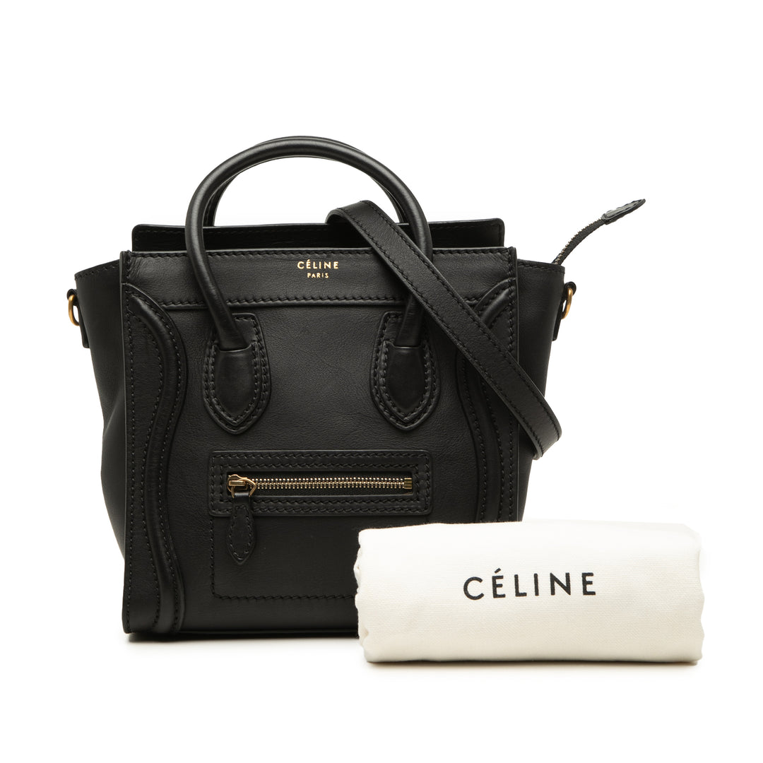 Luggage Cabas Nano Cuir de veau lisse Noir