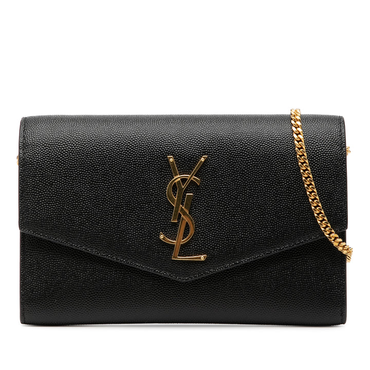 Saint Laurent Grain De Poudre Uptown Chain Portefeuille