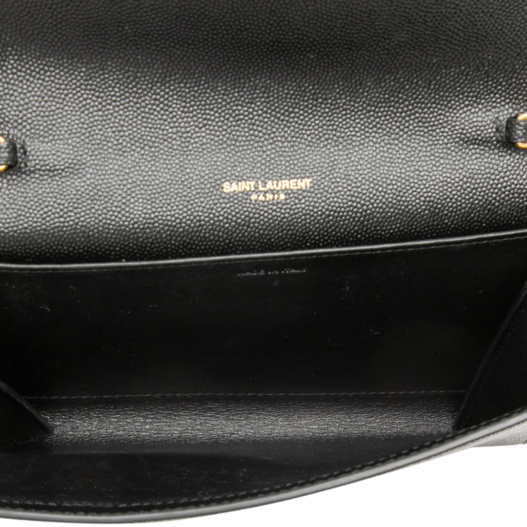 Saint Laurent Grain De Poudre Uptown Chain Portefeuille