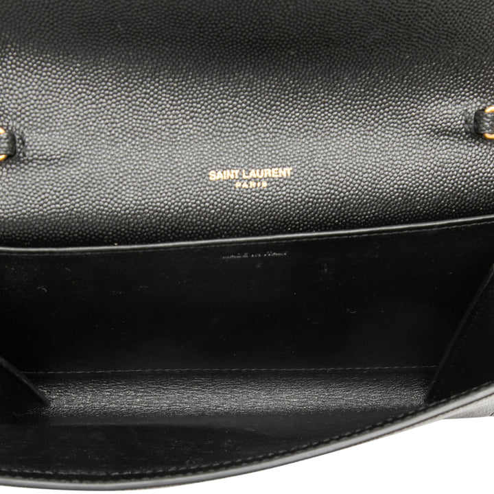 Saint Laurent Grain De Poudre Uptown Chain Portefeuille