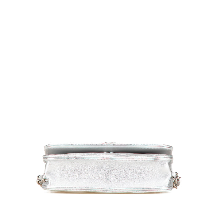 Chanel Métallisé Cuir d’agneau Crystal Star Chain Belt Bag Argenté