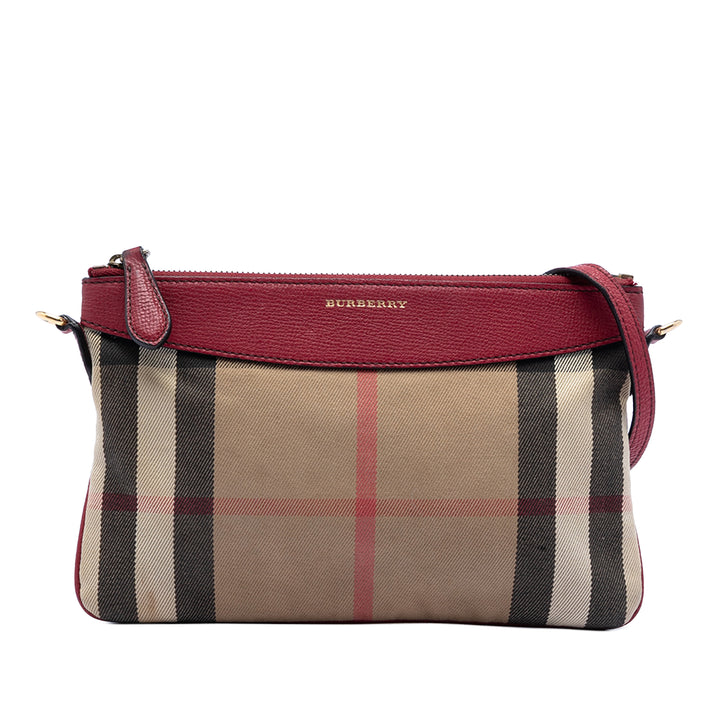 Burberry Sac bandoulière House Check Derby Peyton Marron – vue principale – GABY PARIS