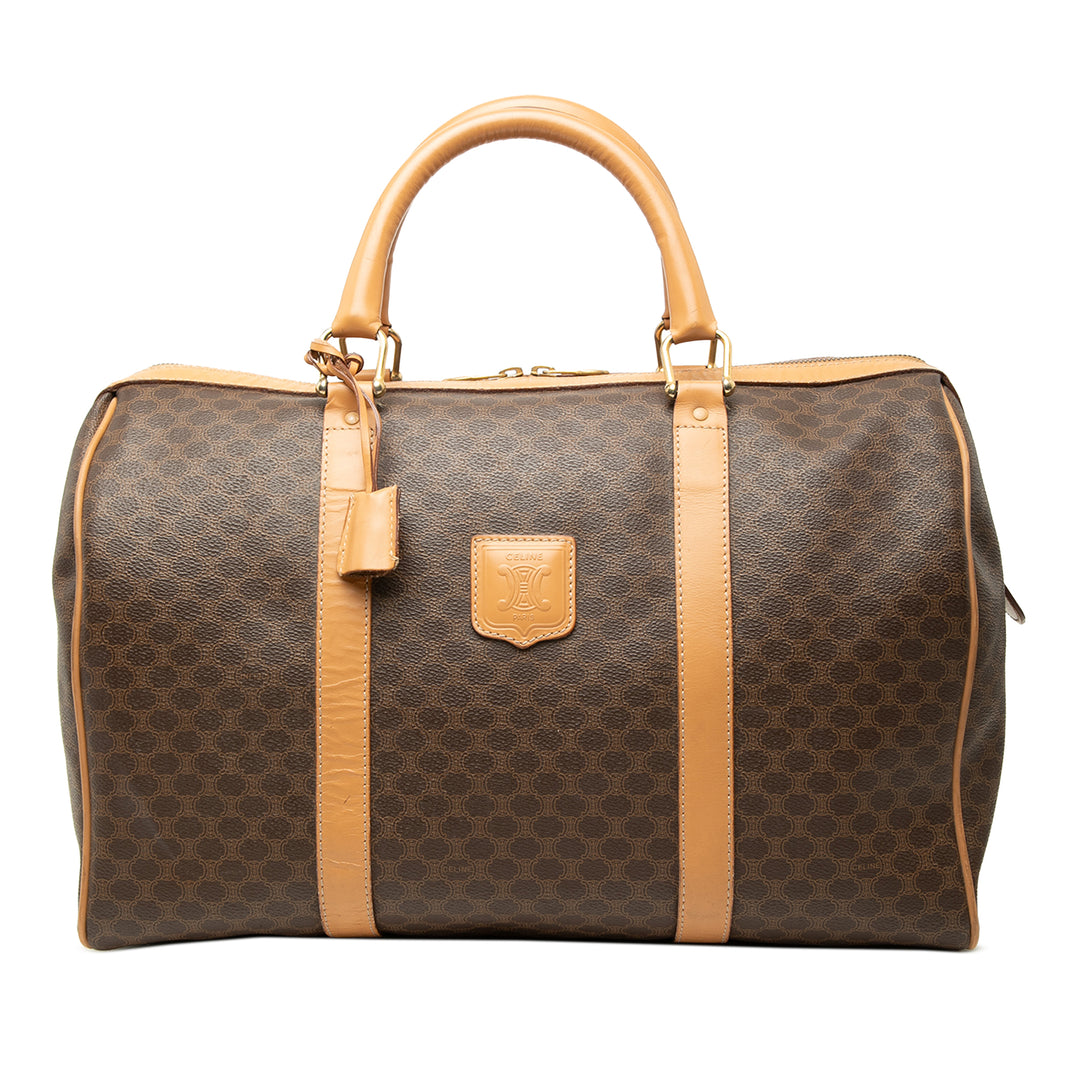 Celine Macadam Boston Sac Toile enduite Marron – vue principale – GABY PARIS