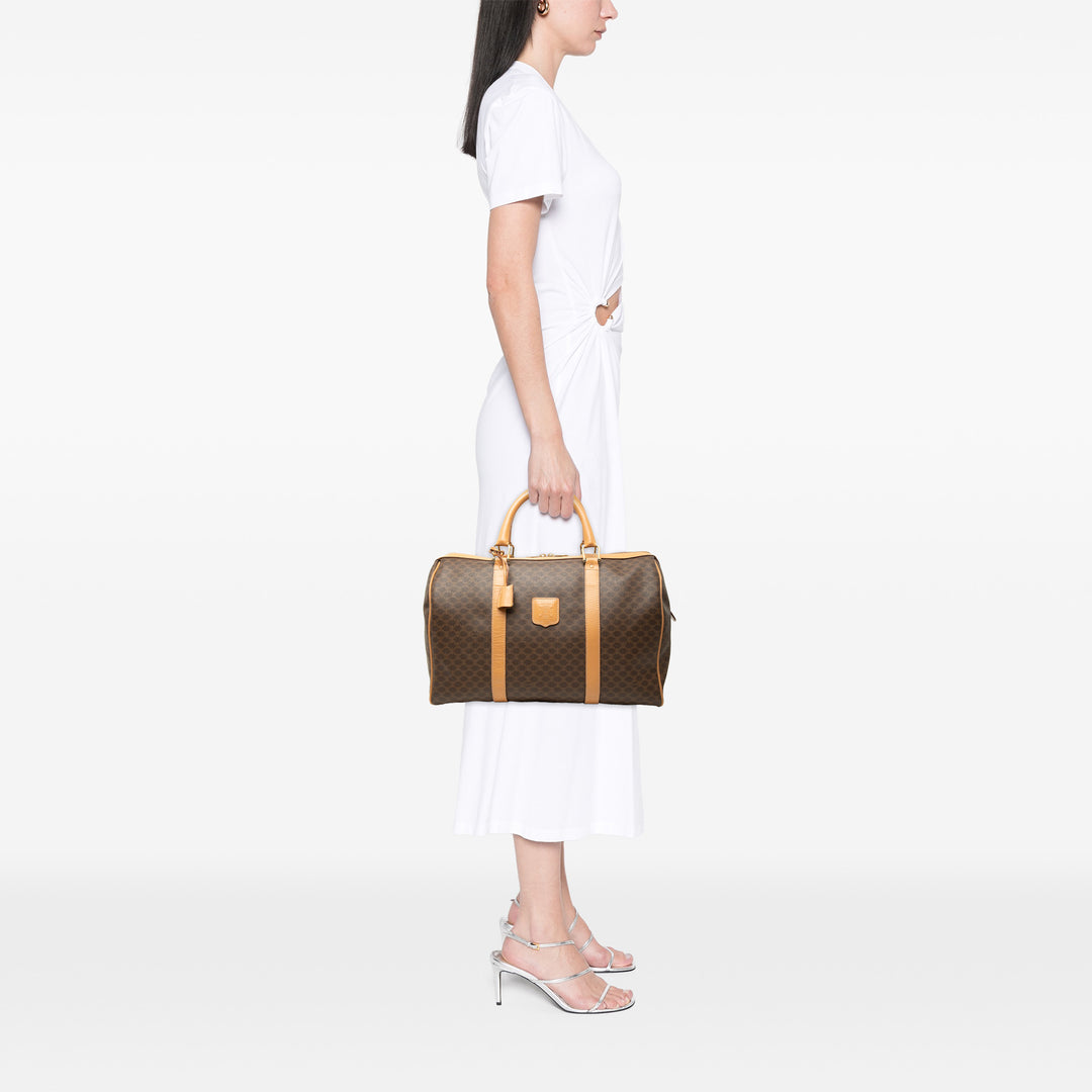 Celine Macadam Boston Sac Toile enduite Marron – vue 6 – GABY PARIS