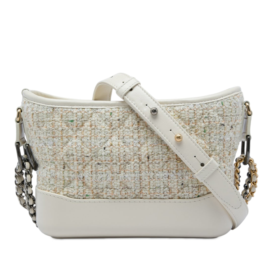 Chanel Sac bandoulière Gabrielle Tweed Petit Marron – vue principale – GABY PARIS
