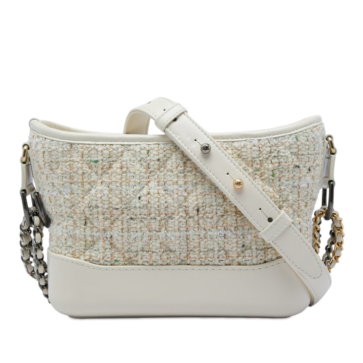 Chanel Sac bandoulière Gabrielle Tweed Petit Marron – vue principale – GABY PARIS