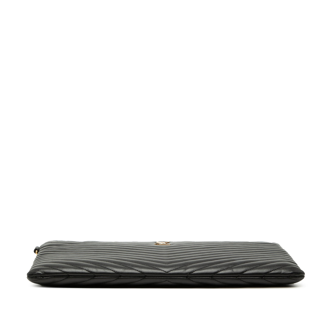Saint Laurent Chevron Document Étui Cuir