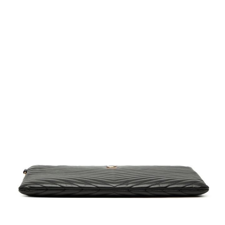 Saint Laurent Chevron Document Étui Cuir