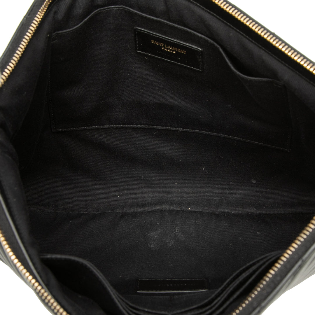 Saint Laurent Chevron Document Étui Cuir