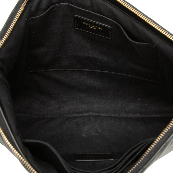Saint Laurent Chevron Document Étui Cuir