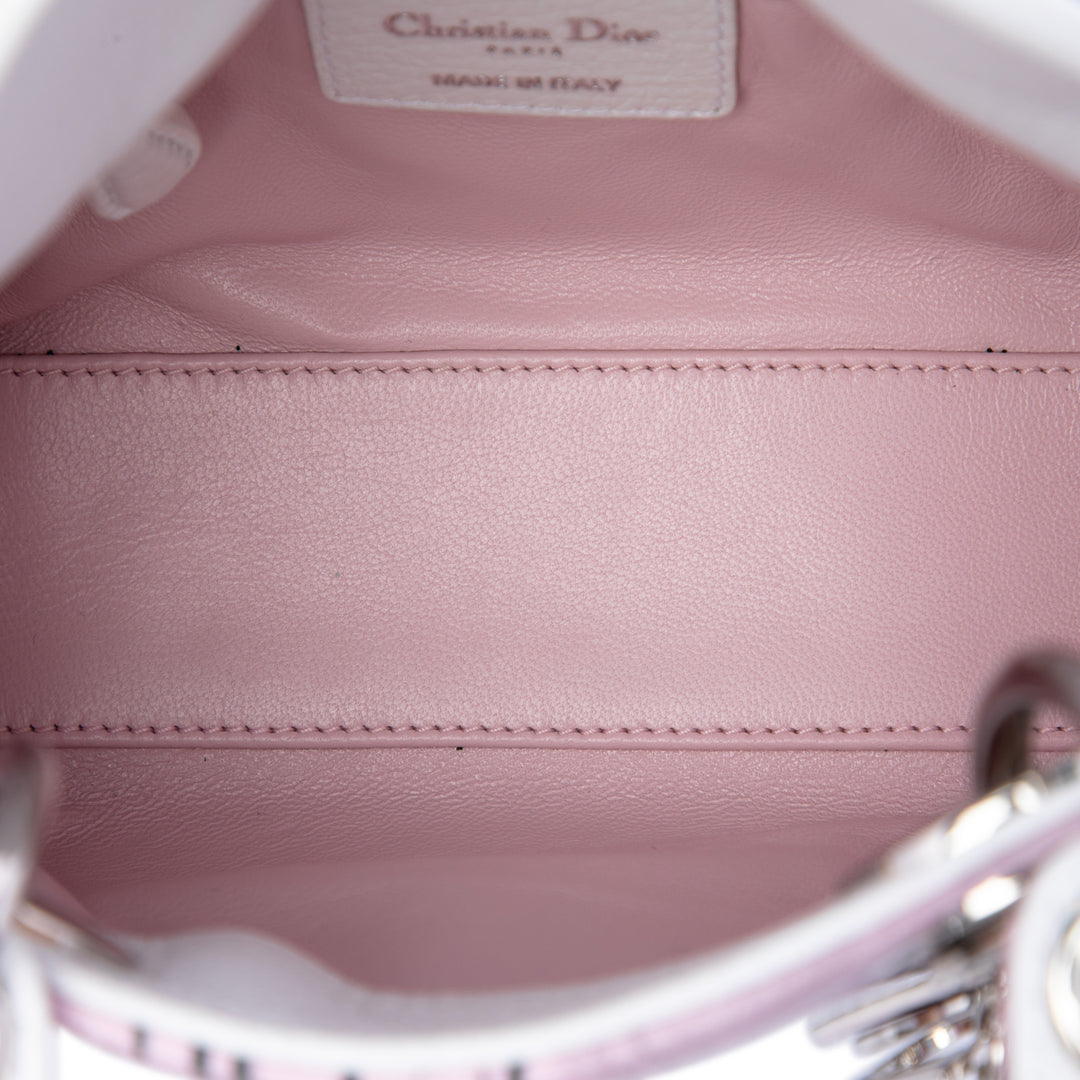 Dior Deerskin Imprimé Lady Dior Mini Blanc – vue 4 – GABY PARIS