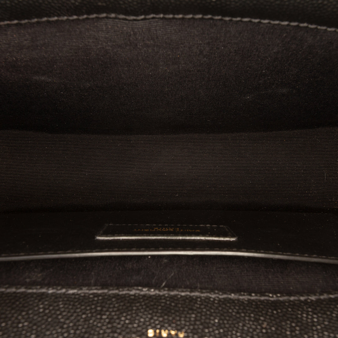 Saint Laurent Grain De Poudre Triquilt Sac enveloppe Moyen Monogram Noir