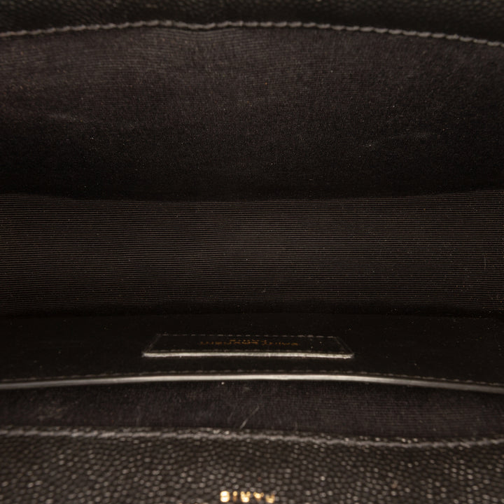 Saint Laurent Grain De Poudre Triquilt Sac enveloppe Moyen Monogram Noir