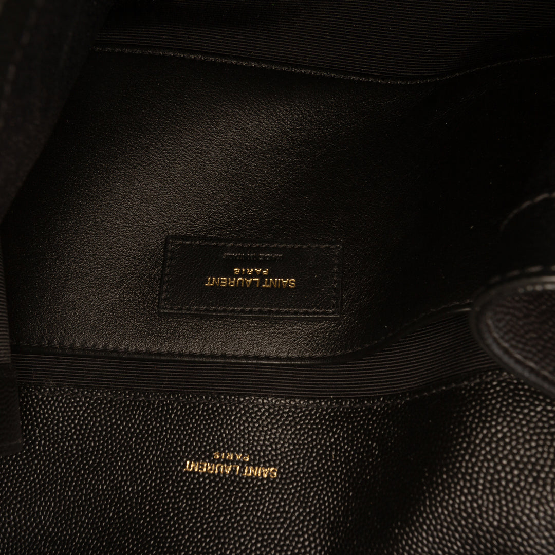 Saint Laurent Grain De Poudre Triquilt Sac enveloppe Moyen Monogram Noir