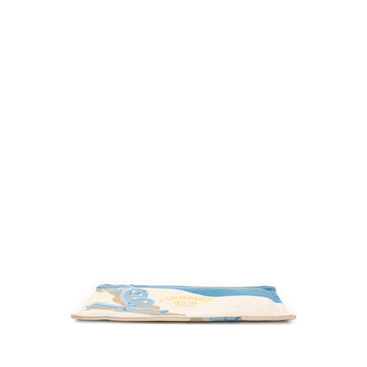 Hermès Toile Escale a la Plage Beach Pochette
