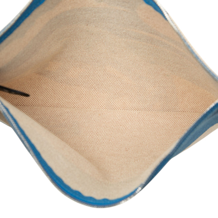 Hermès Toile Escale a la Plage Beach Pochette