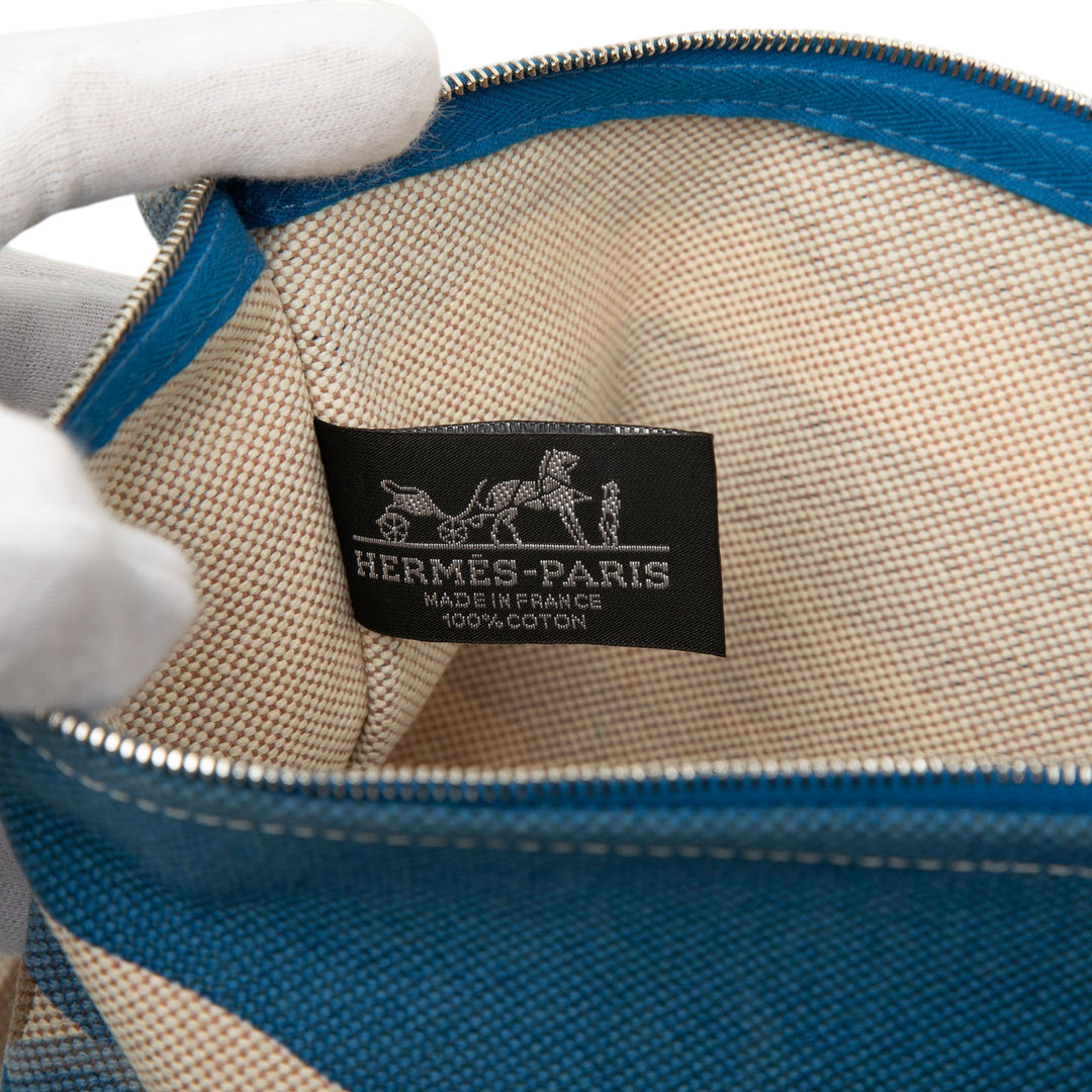 Hermès Toile Escale a la Plage Beach Pochette
