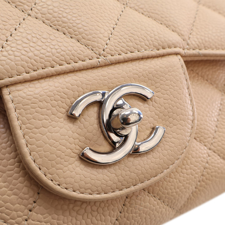 Classic Rabat simple Jumbo Cuir caviar Beige