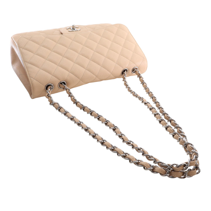 Classic Rabat simple Jumbo Cuir caviar Beige
