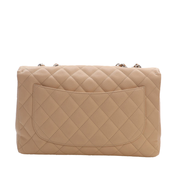 Classic Rabat simple Jumbo Cuir caviar Beige