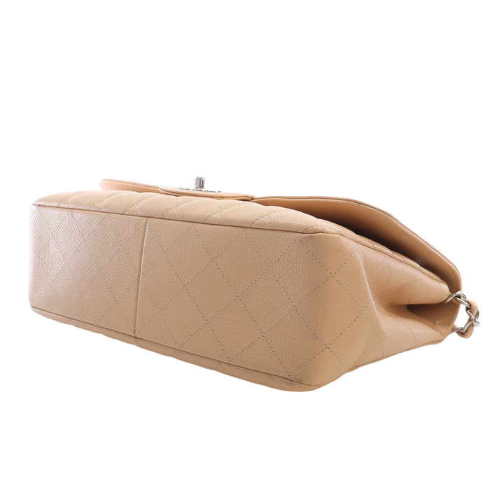 Classic Rabat simple Jumbo Cuir caviar Beige