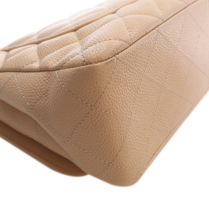 Classic Rabat simple Jumbo Cuir caviar Beige
