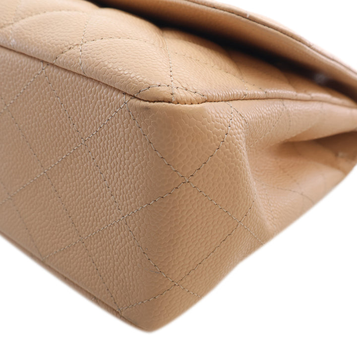 Classic Rabat simple Jumbo Cuir caviar Beige