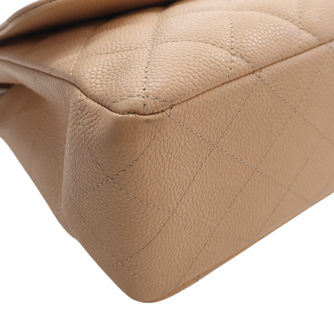 Classic Rabat simple Jumbo Cuir caviar Beige