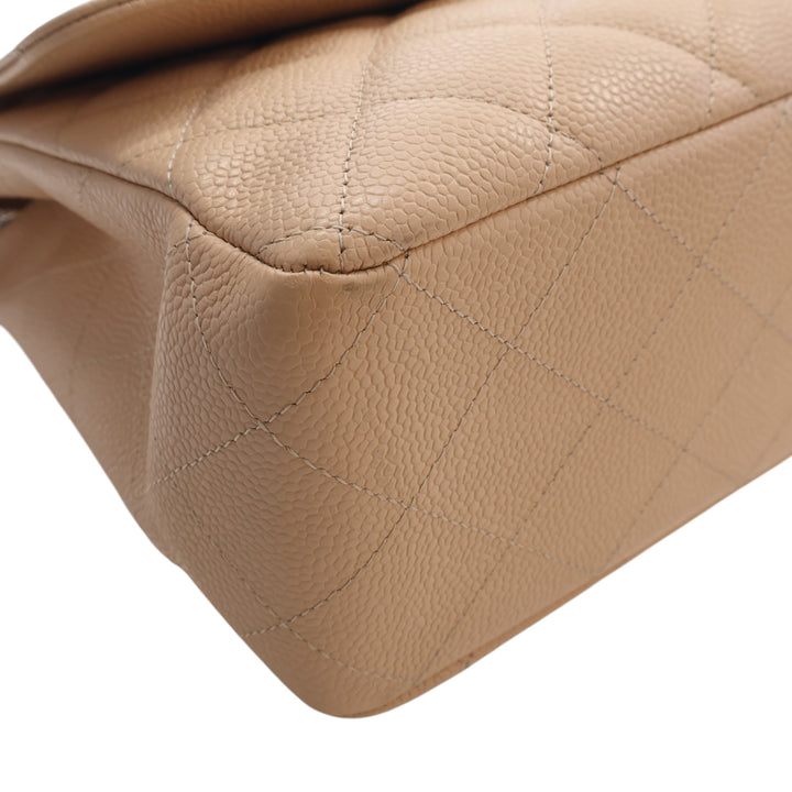 Classic Rabat simple Jumbo Cuir caviar Beige